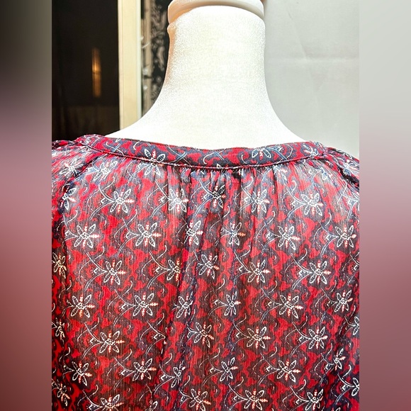 LUCKY BRAND Sheer Long Sleeve Top Large - Picture 7 of 7